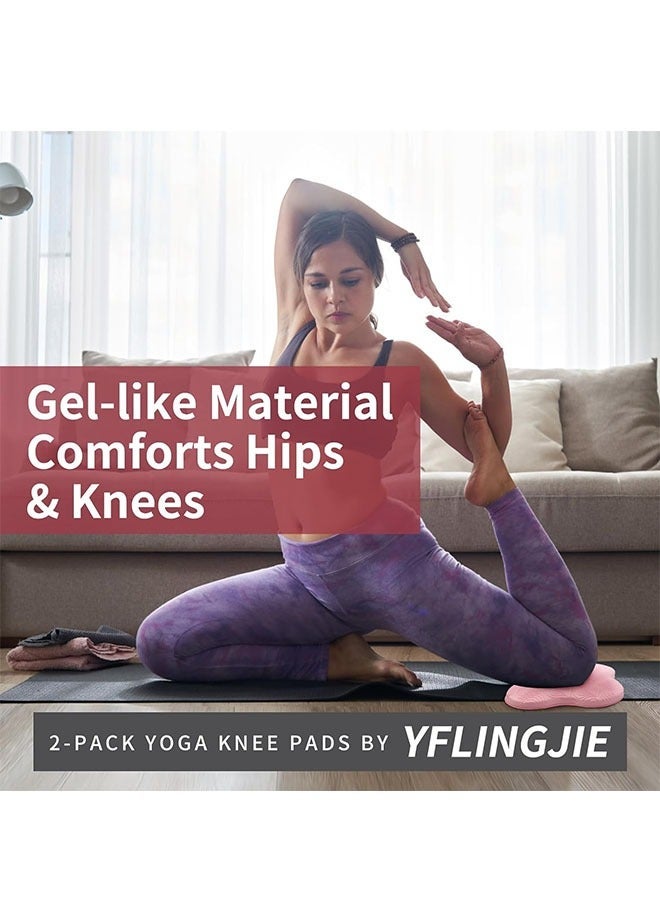 Generic 2-Piece Yoga Knee Pad, Anti Slip Foam Yoga Kneeling Pad, Soft Yoga Knee and Elbow Wrist Pads for Kneeling Down Workout Pilates Exercise  - Image 2