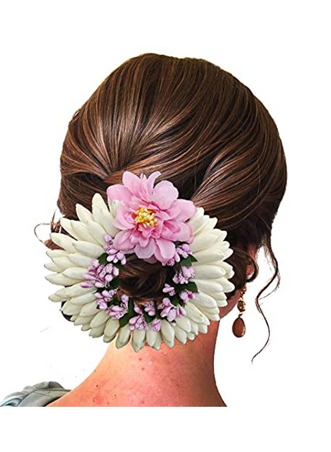 Hair Flare Women Artificial Rose with Lily Flower Rounded Hair Accessories And HairPin Baby Pink 2223 - Image 4