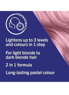 Schwarzkopf LIVE Lightener plus Twist Permanent Pink Hair Dye 2 in 1 Formula Lightens and Colours Up To 3 Levels Mauve Kiss 105  - Image 2