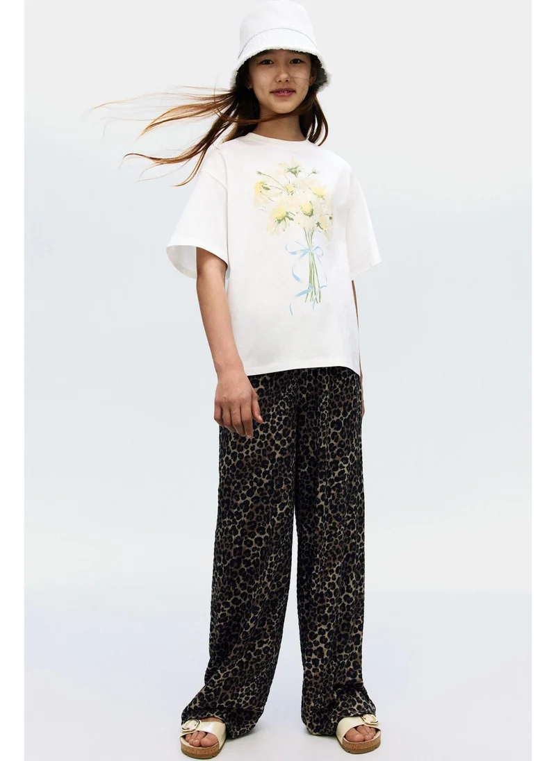 H&M Textured jersey trousers