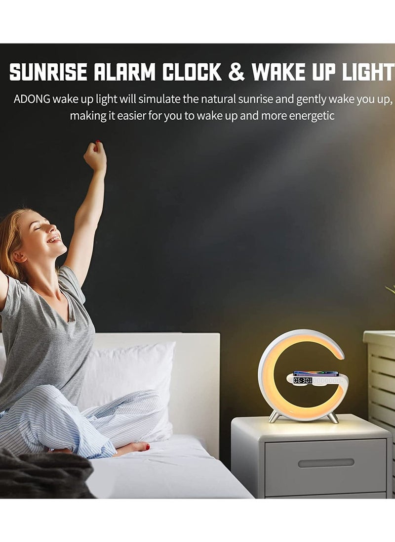 Techie - Smart light sound machine App Control Fast Wireless Charger RGB Light BT Speaker Sunrise Alarm Clock - Image 1
