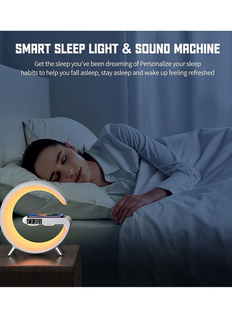 Techie - Smart light sound machine App Control Fast Wireless Charger RGB Light BT Speaker Sunrise Alarm Clock - Image 1