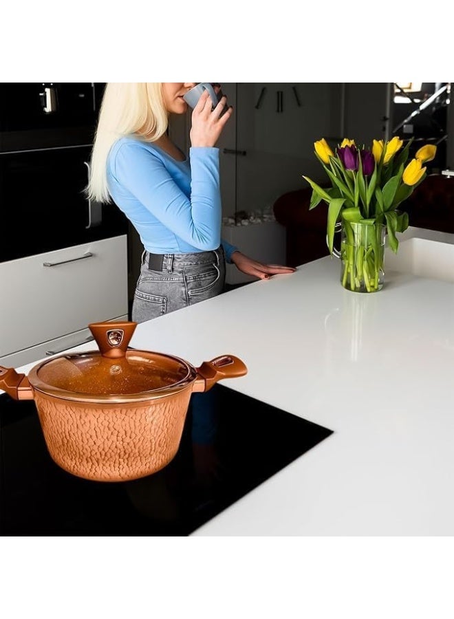 Baroly 26cm Forged Granite Casserole – Non-Stick, Low-Fat Cooking, Stainless Steel Handle, Dishwasher Safe - Image 3