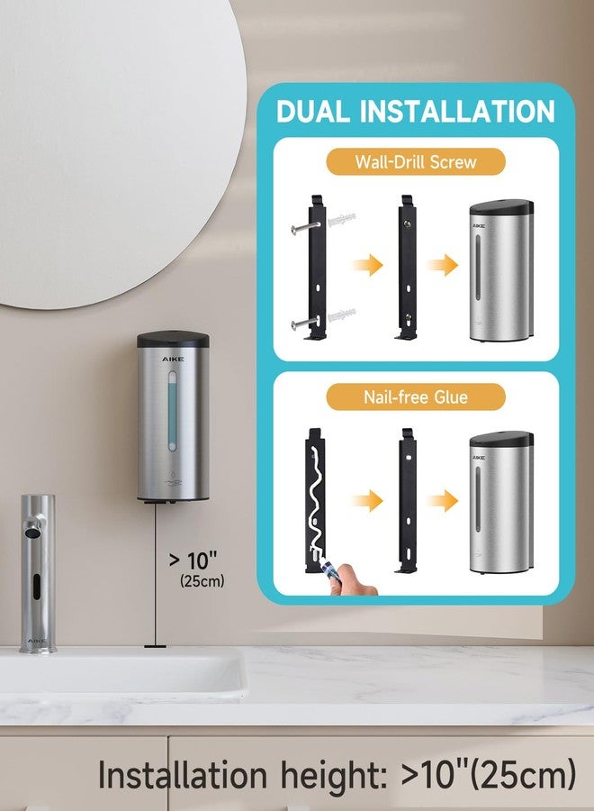 AIKE Automatic Wall Mount Liquid Soap Dispenser, Commercial Stainless Steel with 25oz Large Capacity Save Time Effort and Cost,Model AK1205(Brushed) - Image 2