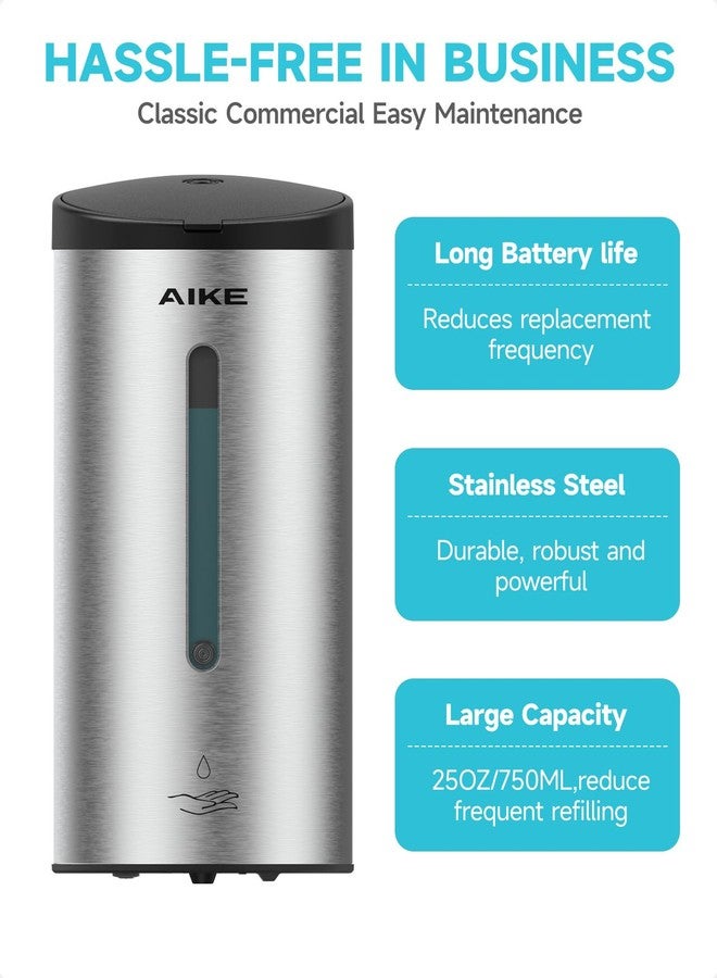 AIKE Automatic Wall Mount Liquid Soap Dispenser, Commercial Stainless Steel with 25oz Large Capacity Save Time Effort and Cost,Model AK1205(Brushed) - Image 5