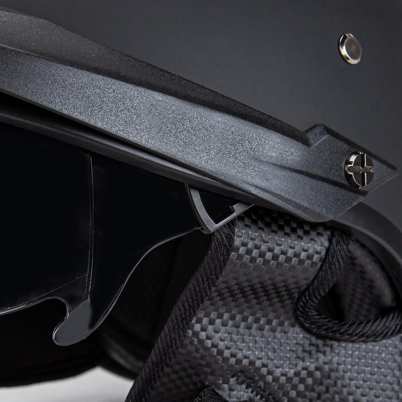 Cartman Motorcycle Open Face Helmet with Sun Visor Quick Release Buckle, Matte Black, DOT Approved, Medium - Image 5