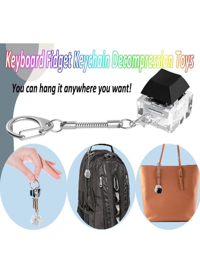 Generic - LED Keyboard Fidget Toys Keychain Keyboard Fidget Key Chain Decompression Toys Finger Button Clicker Stress Relief Gifts-Color:Red - Image 1