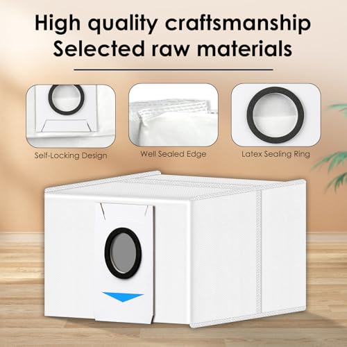 CHAIN PEAK (10 Pieces) T20 OMNI Dust Bag Replacement Vacuum Bags for ECOVACS DEEBOT T20 OMNI, X1 OMNI, X1 PRO OMNI, T10 OMNI Robot Vacuum, Filter Bags Compatible With DEEBOT X1 OMNI Auto-Empty Station - Image 4