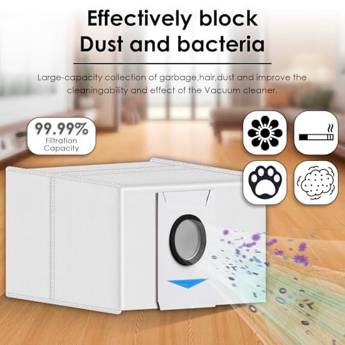 CHAIN PEAK (10 Pieces) T20 OMNI Dust Bag Replacement Vacuum Bags for ECOVACS DEEBOT T20 OMNI, X1 OMNI, X1 PRO OMNI, T10 OMNI Robot Vacuum, Filter Bags Compatible With DEEBOT X1 OMNI Auto-Empty Station - Image 2