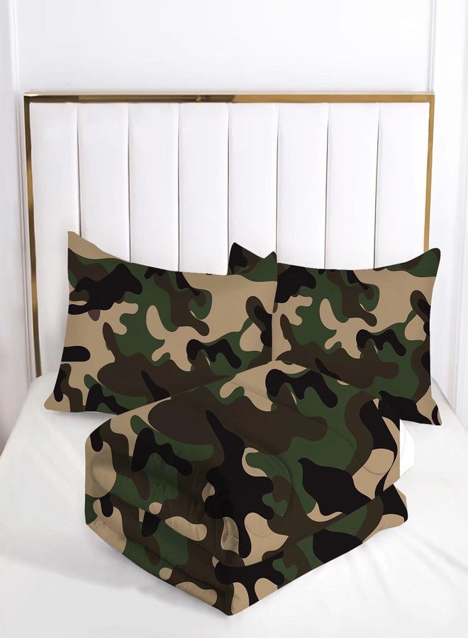 kxry Green Camouflage Comforter Set Twin Size Camo Bedding Set for Kids Teens Boys Soft Bedroom Decor for All Seasons with 1 Comforter and 1 Pillowcase - Image 4