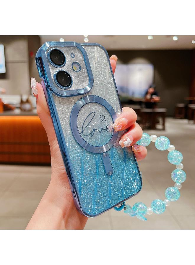 Zaboon Case For iPhone 11 Dual-Love Leaves Gradient Glitter Bracelets Magsafe TPU Phone Case - Image 1