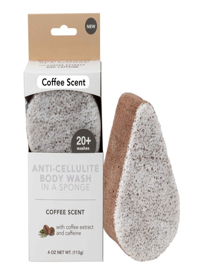 Spongeables Anti Cellulite Body Wash in a 20+ Wash Sponge, Coffee, 1 Count - Image 1