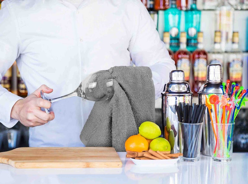 Utopia Towels Kitchen Bar Mops, Pack of 12, 16 by 19 Inches, 100% Cotton Super Absorbent Grey Towels, Multi-Purpose Cleaning Towels for Home and Kitchen Bars - Image 4