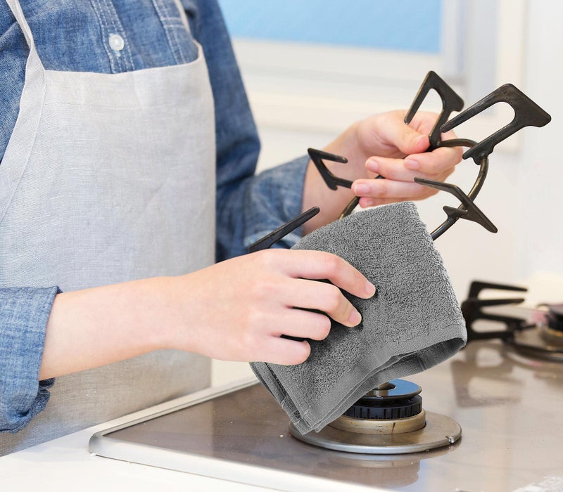 Utopia Towels Kitchen Bar Mops, Pack of 12, 16 by 19 Inches, 100% Cotton Super Absorbent Grey Towels, Multi-Purpose Cleaning Towels for Home and Kitchen Bars - Image 5