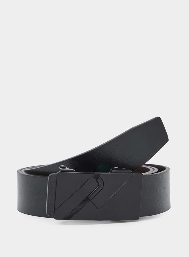 Men Black Metal Buckle Belt