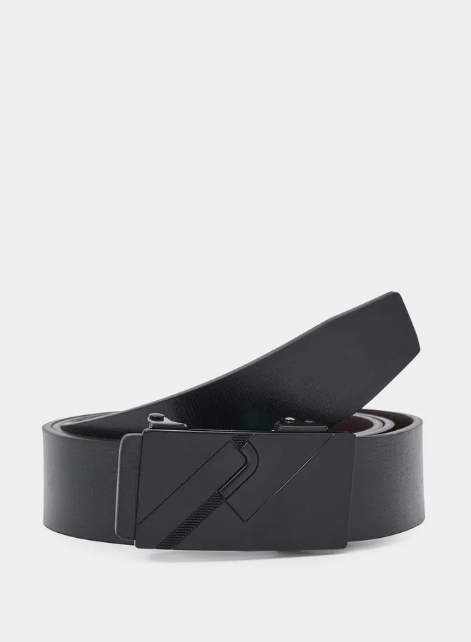 ستايلي Men Black Metal Buckle Belt