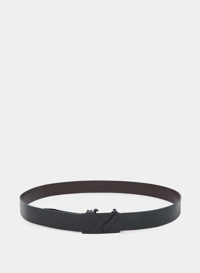 ستايلي Men Black Metal Buckle Belt