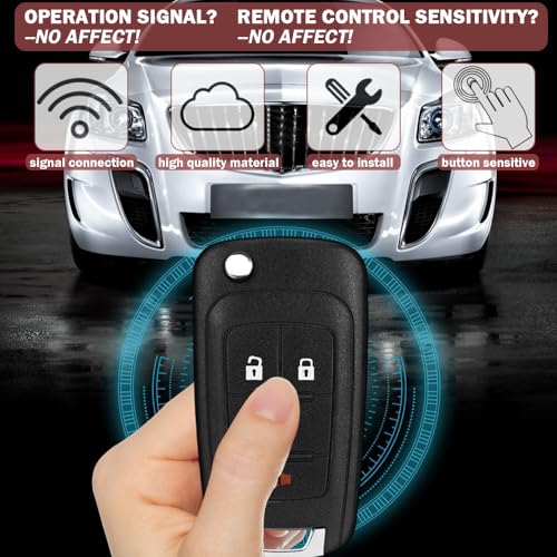 JJCHQ Key Fob Case Replacement 5 Button for Chevy Cruze Camaro Impala Equinox GMC Terrain Buick Regal Lacrosse 2010 2011 2012 2013 2014 2015 2016 2017 Keyless Entry Remote Control Car Key Fob Shell - 2 Pack - Image 5
