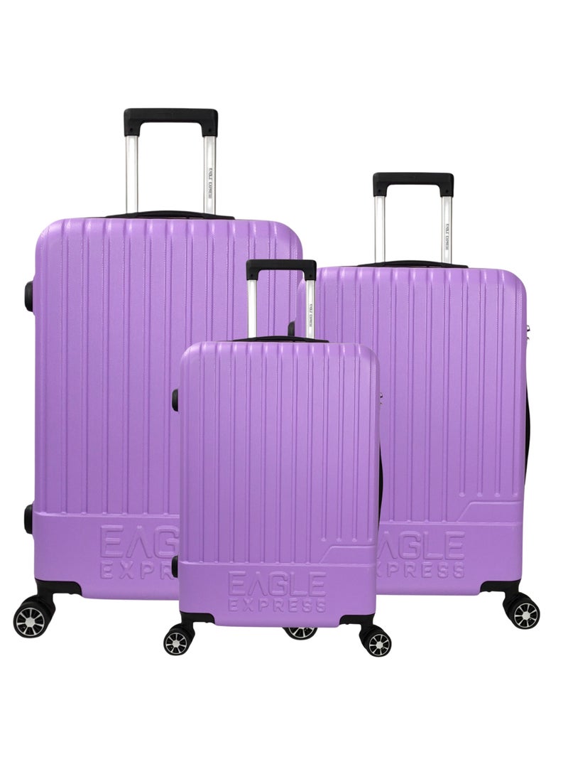 Eagle Express FUSION ABS HARD TROLLEY 20,24,28 inch 3 Piece Set ORCHID  - Image 1