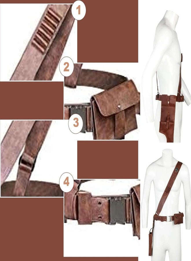 PTAHAN Men's Cosplay Leather Armor Belt - Medieval Renaissance Costume Accessories, Adjustable Role Play Gear for Halloween - Image 2