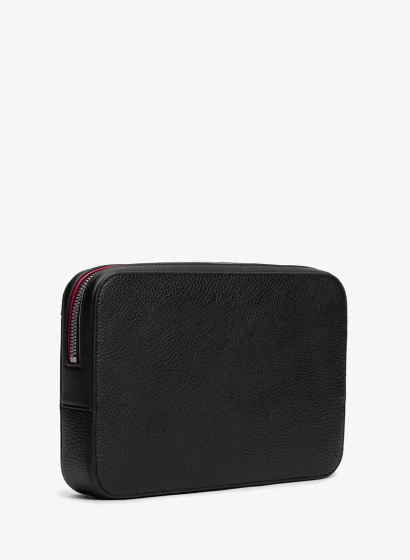 Tommy Hilfiger Metal Logo Textured Pouch