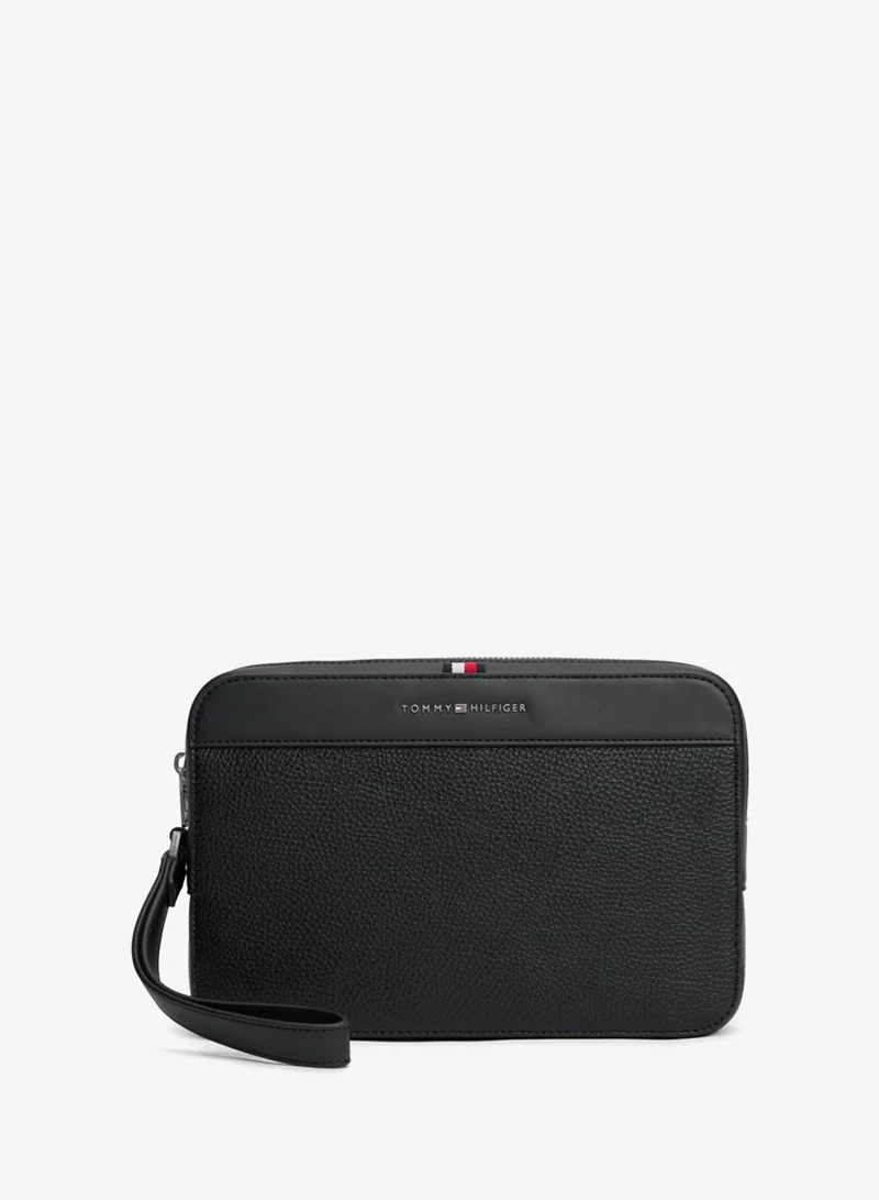 Tommy Hilfiger Metal Logo Textured Pouch