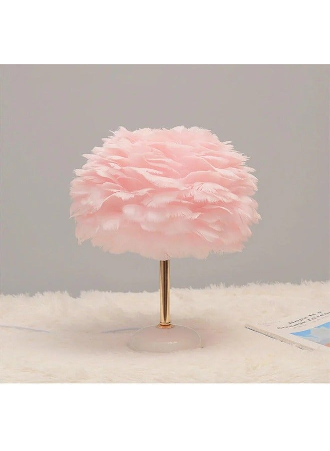 إيه تي إم مصباح طاولة أنيق على شكل ريشة مع ضوء LED ناعم - مصباح ديكوري عصري بجانب السرير - Image 4