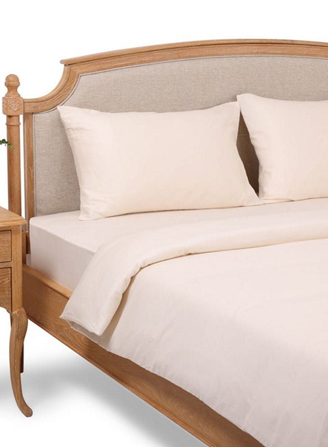 Satin Duvet Cover Set, Cream – 300 TC, 260x240 cm