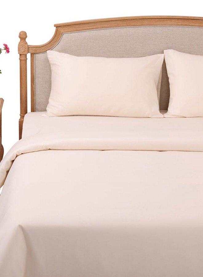 Satin Duvet Cover Set, Cream – 300 TC, 260x240 cm