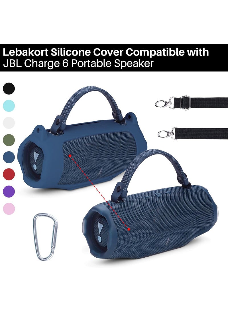 Silicone Cover Compatible with JBL Charge 6 Portable Speaker-Bule  - Image 3