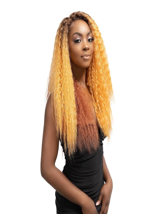Janet Collection Human Hair Blend HD Lace Front Wig 360 Glueless Melt Hand-Tied 13X6 Frontal Part Miri (DR SUGAR) - Image 5