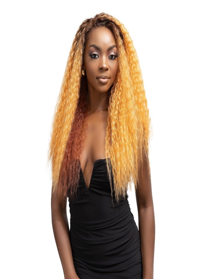 Janet Collection Human Hair Blend HD Lace Front Wig 360 Glueless Melt Hand-Tied 13X6 Frontal Part Miri (DR SUGAR) - Image 2