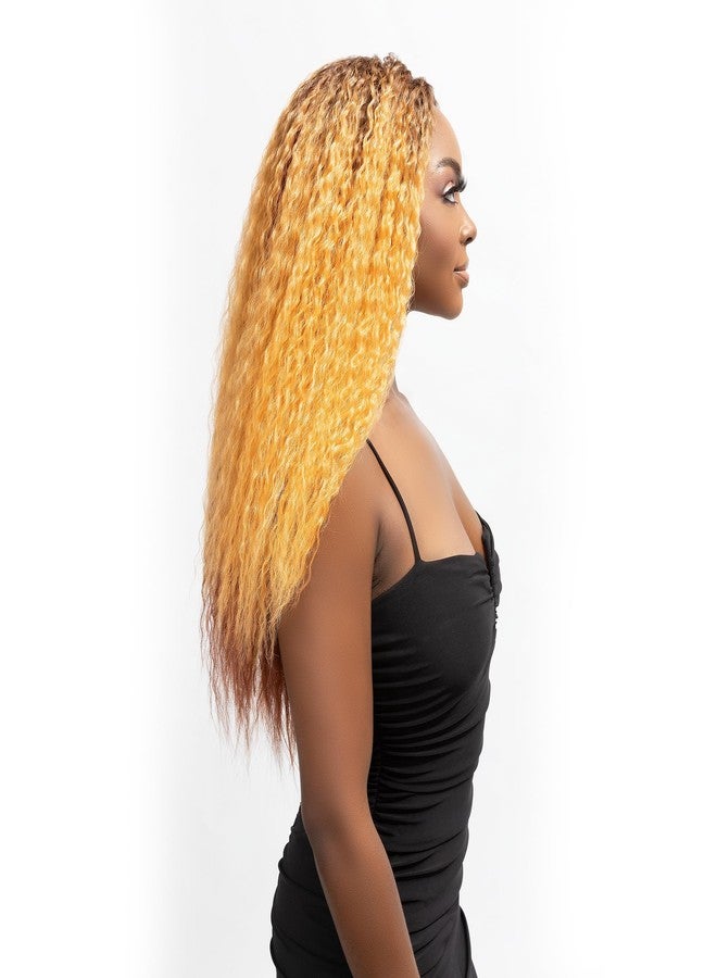 Janet Collection Human Hair Blend HD Lace Front Wig 360 Glueless Melt Hand-Tied 13X6 Frontal Part Miri (DR SUGAR) - Image 4