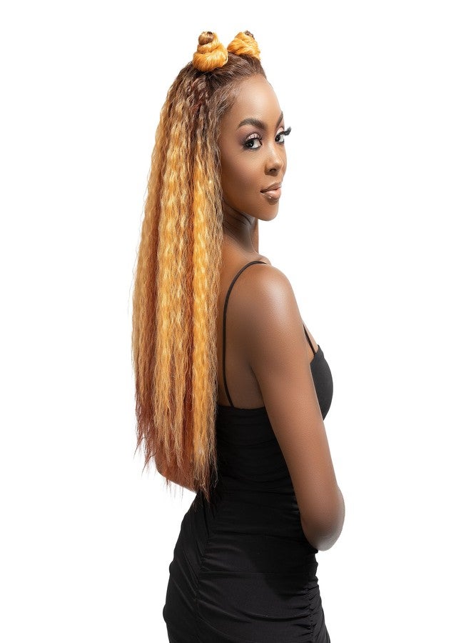 Janet Collection Human Hair Blend HD Lace Front Wig 360 Glueless Melt Hand-Tied 13X6 Frontal Part Miri (DR SUGAR) - Image 3