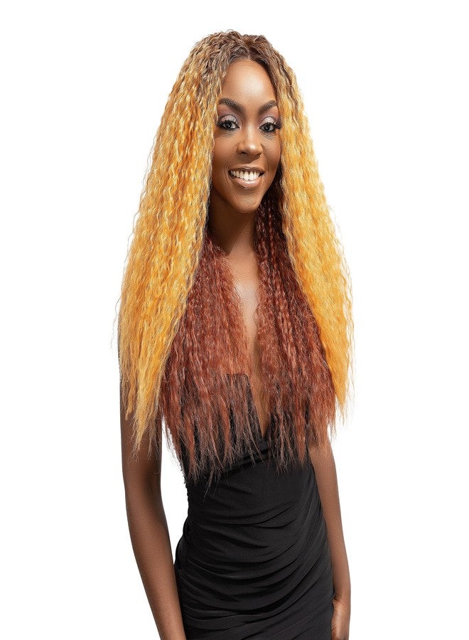 Janet Collection Human Hair Blend HD Lace Front Wig 360 Glueless Melt Hand-Tied 13X6 Frontal Part Miri (DR SUGAR) - Image 1