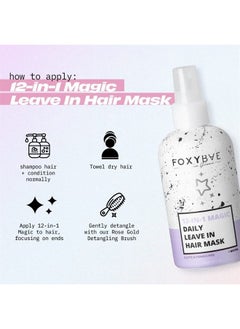 FoxyBae 12-in-1 Magic Hair Mask - Daily Leave-In Hair Mask Spray - for Dry Damaged Hair & Growth - Hydrating Deep Conditioner w/Argan Oil, Shea Moisture, & Biotin - Hair Care for Women & Men (8 oz)  - Image 2
