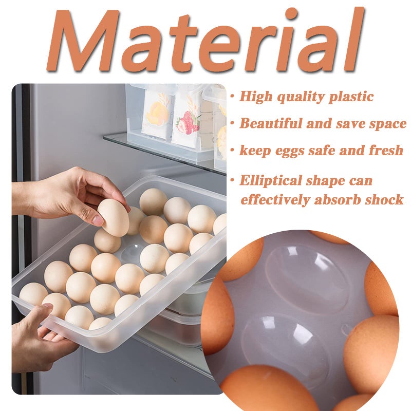Anyumocz 2 Pack Covered Egg Holder,Clear Egg Holder Storage Container,Stackable Plastic Refrigerator Egg Trays for Deviled Egg,Protect and Keep Fresh(48 Eggs) - Image 3