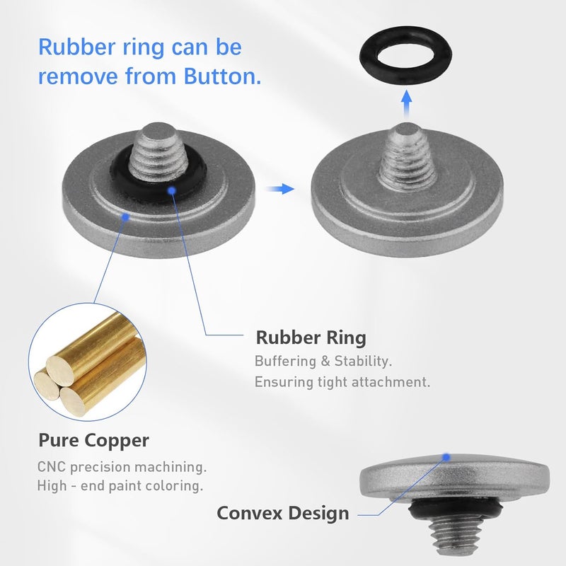 Haoge Metal Shutter Release Button for Olympus OM-1 OM1 Pen-F PENF Minolta XD7 SR-7 Convex Silvery Gray - Image 5