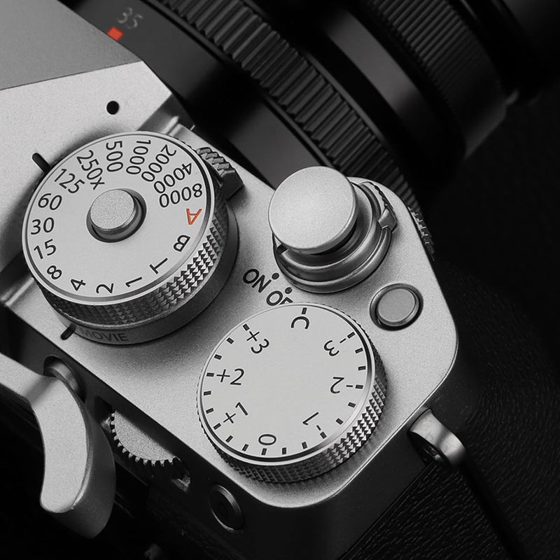 Haoge Metal Shutter Release Button for Olympus OM-1 OM1 Pen-F PENF Minolta XD7 SR-7 Convex Silvery Gray - Image 2