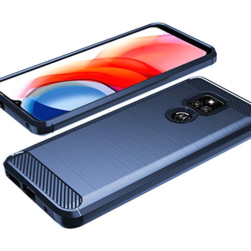 Osophter for Moto G Play 2021 Case with 2pcs Screen Protector Shock-Absorption Flexible TPU Rubber Protective Cell Phone Cover for Motorola G Play 2021(Navy Blue) - Image 4