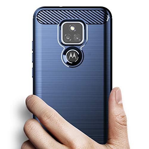 Osophter for Moto G Play 2021 Case with 2pcs Screen Protector Shock-Absorption Flexible TPU Rubber Protective Cell Phone Cover for Motorola G Play 2021(Navy Blue) - Image 3