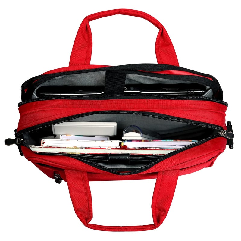 ROZEN حقيبة لابتوب بحجم 15.6 بوصة (39.6 سم) مع حزام كتف لحقيبة عمل احترافية للسفر للرجال والنساء، حقائب تنفيذية رسمية مقاومة للماء - Image 3