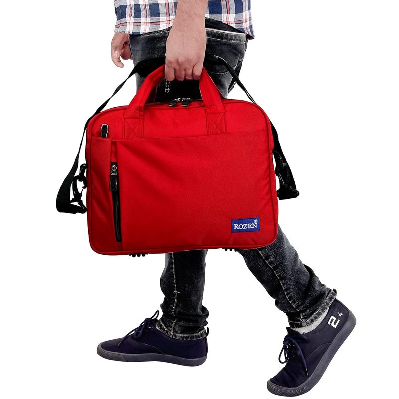 ROZEN حقيبة لابتوب بحجم 15.6 بوصة (39.6 سم) مع حزام كتف لحقيبة عمل احترافية للسفر للرجال والنساء، حقائب تنفيذية رسمية مقاومة للماء - Image 4