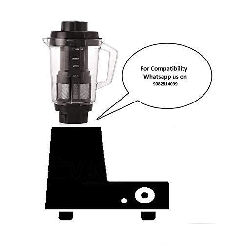 Rotomix Goldwinner Eco Bullet Jar for Mixer Grinder Set of 2 (530 ML & 350 ML) ABS Transparent Plastic, Black - Image 5