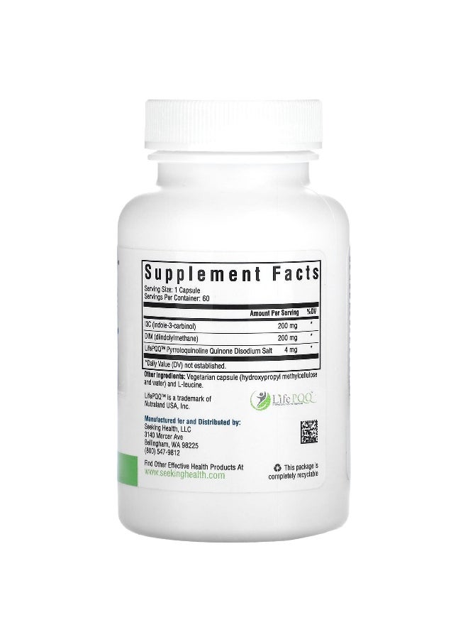 Seeking Health Seeking Health, DIM + I3C with PQQ, 60 Vegetarian Capsules  - Image 2