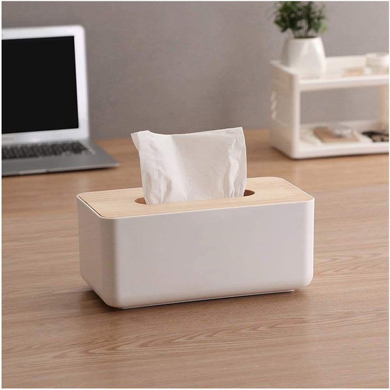 Sohansh Square Shape Wooden Cover Tissue Box Holder - Plastic Napkin Holder Case - Elegant Tissue Dispenser Organizer for Car, Home, Room, and Hotel Decor - Image 5