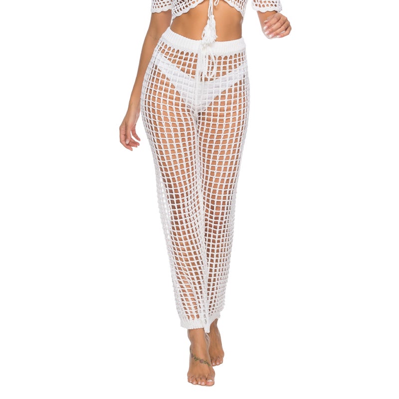Factory Direct Supply in stock Women''s Clothing Nightclub Hollow Pants Crocheted Knitted Beach Pants - Image 1