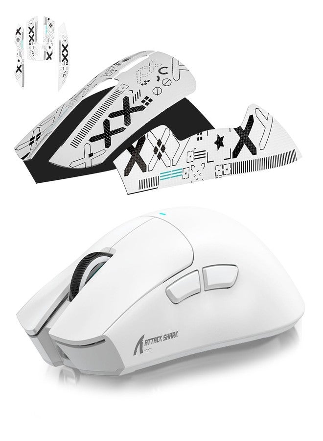 MAGIC-REFINER Attack Shark Gaming Mouse Anti-Slip Grip Tape, Compatible with X11 Superlight Wireless pc Mouse,Sweat Resistant，Fine Feel,Cut to Fit，Cool Mouse Skins for Video Games/Office/Study(White) - Image 2