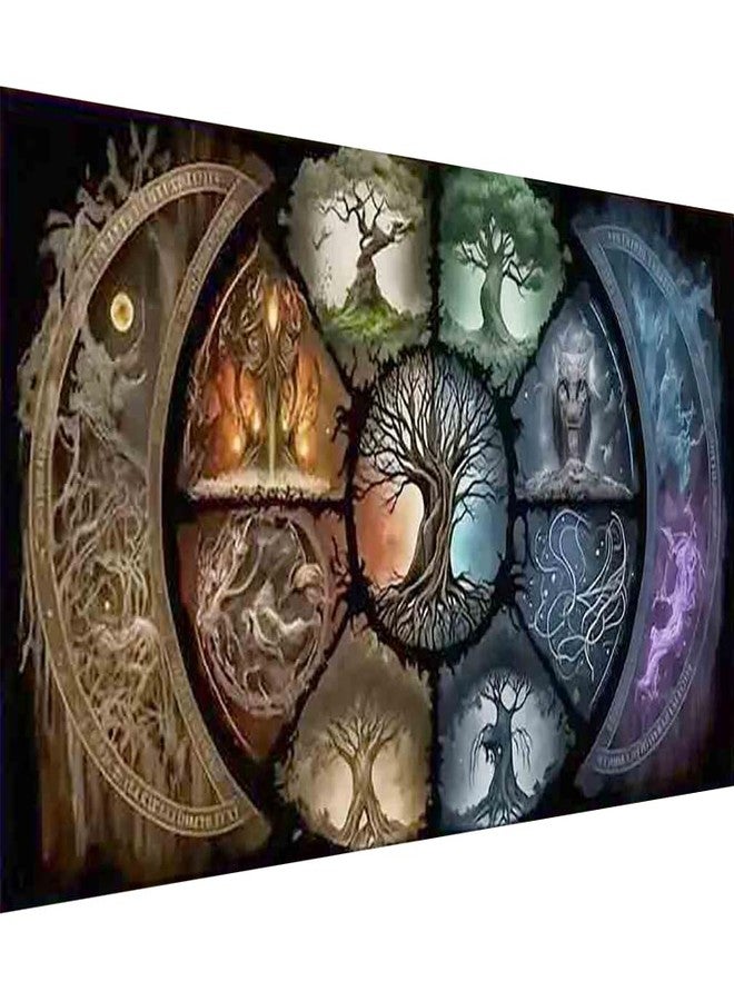 BOHADIY DIY 5D Diamond Painting Kits for Adults Diamond Art Large Size Tree of Life Abstract Tree Landscape Full Drill Crystal Rhinestone Embroidery Craft Kits for Home Wall Decor, 27.5X15.7 Inch - Image 1