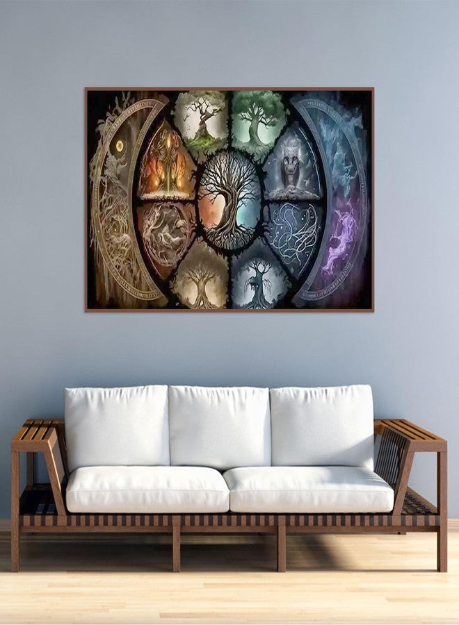 BOHADIY DIY 5D Diamond Painting Kits for Adults Diamond Art Large Size Tree of Life Abstract Tree Landscape Full Drill Crystal Rhinestone Embroidery Craft Kits for Home Wall Decor, 27.5X15.7 Inch - Image 4